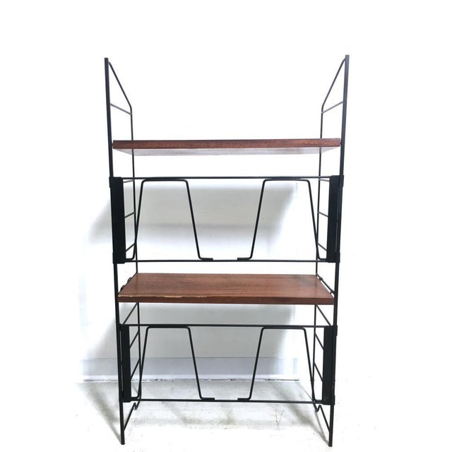 Wood Vintage Modular Wall Bookcase, Italy, 1960s For Sale - Image 7 of 8