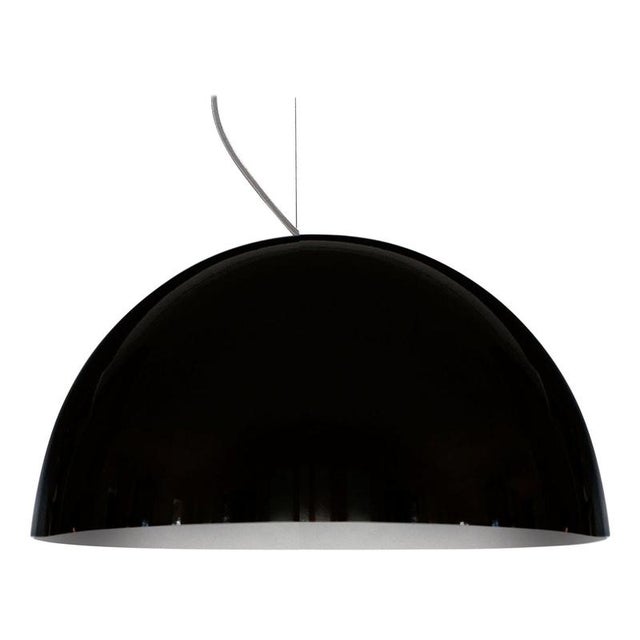 Plastic Sonora 490 Black Suspension Lamp by Vico Magistretti for Oluce For Sale - Image 7 of 7