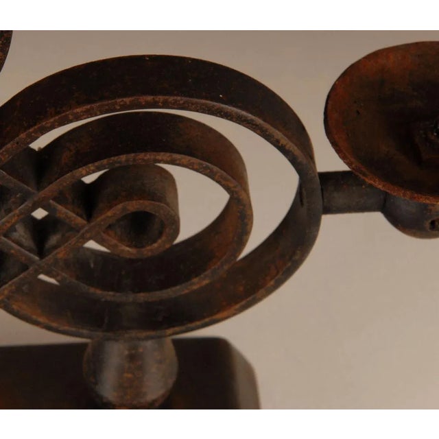 French Art Deco Wrought Iron Candleholder by Gilbert Poillerat, 1940s For Sale - Image 6 of 12