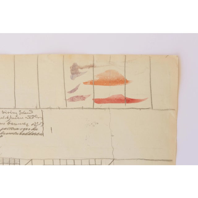 Paper 1950s Swedish Mid-Century Folk Art Water Color Painting of a Traditional Thatched Roof Village House Cottage For Sale - Image 7 of 8