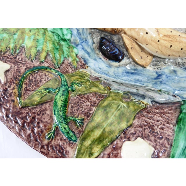 19th Century Thomas Sergent Majolica Palissy Fish Wall Platter For Sale In Austin - Image 6 of 8