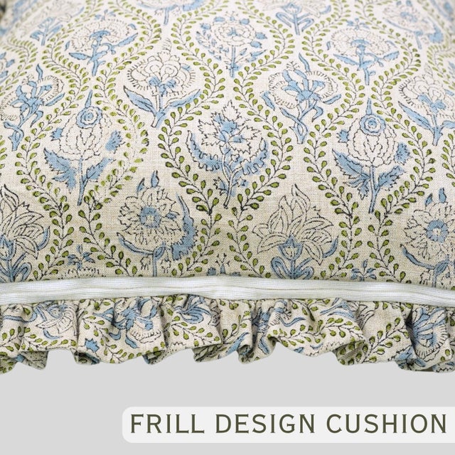 Not Yet Made - Made To Order Handmade Frill Pillow Cover Elegant Ruffled Pure Linen Decorative Cushion for Sofa & Bed- 12x20 Inch For Sale - Image 5 of 6