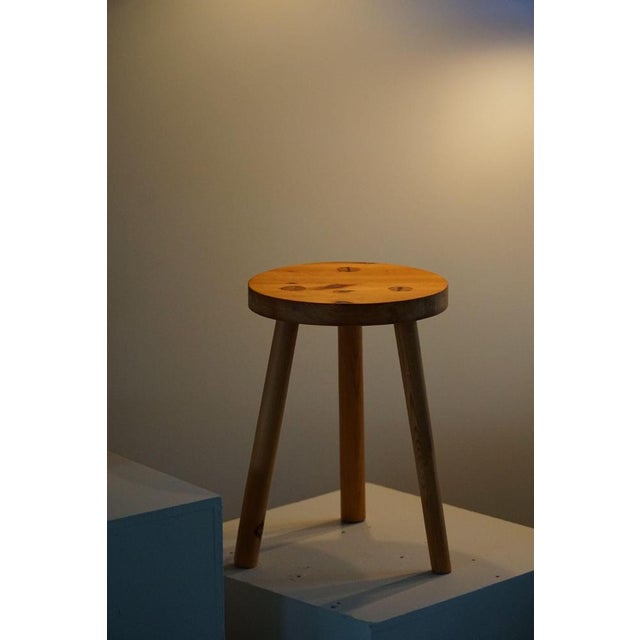 Set of Swedish Pine Tripod Stools, 1960s For Sale - Image 3 of 15