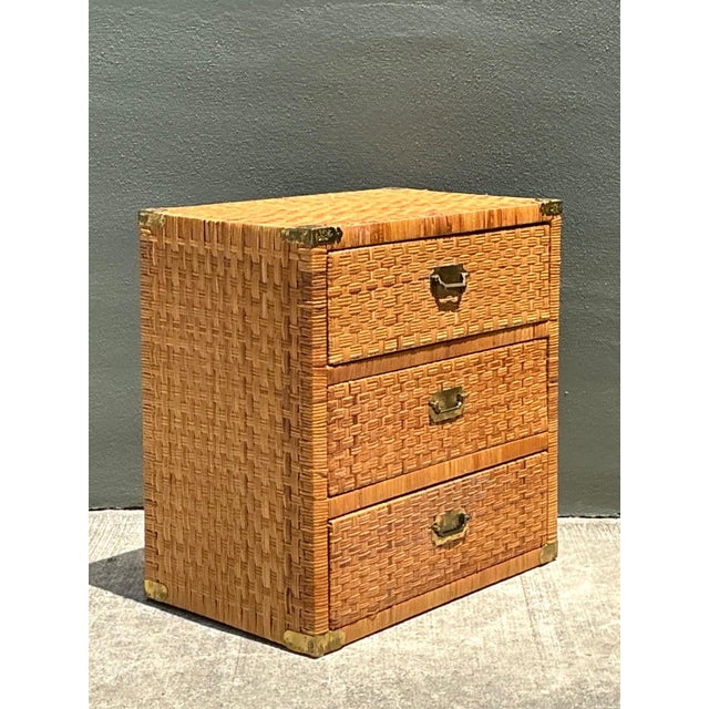 Vintage Woven Rattan Three-Drawer Chest For Sale - Image 11 of 15