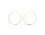 Contemporary 37MM Wide Curved Gold Hoops with Cuts 14k Yellow Gold, 2 Pieces For Sale - Image 3 of 4