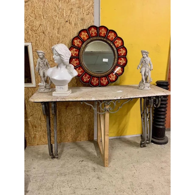 Large Console Table in Wrought Iron, in Very Good conditions. Designed 1960 to 1969