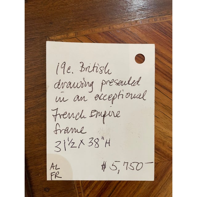 Large 19th C. Academy Drawing Presented in a Period Empire Frame For Sale - Image 10 of 14