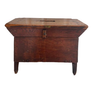 1940s Antique Primitive Shoe Shine Boot Polisher Box Step Foot Stool Storage For Sale