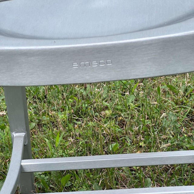 1990s 1990s Emeco Brushed Aluminum Armchairs, Pair For Sale - Image 5 of 6