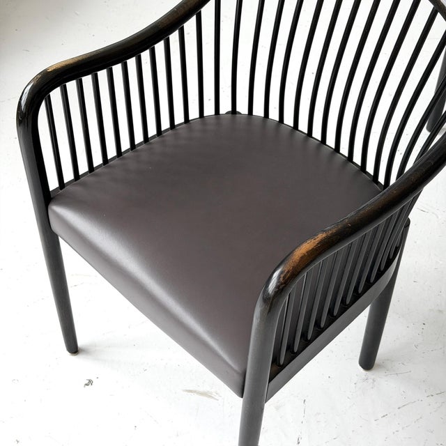 Brickel Associates 1980s Bentwood Spindle Chairs Attributed to Ward Bennett for Brickell Associates For Sale - Image 4 of 7