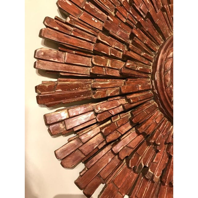 Mid Century Italian Red Starburst Mirror by Palladio For Sale - Image 4 of 12