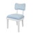 Contemporary Matthew Izzo Home Hayden Light Blue Performance Linen and Matte White Lacquer Bow Back Dining Chair For Sale - Image 3 of 7