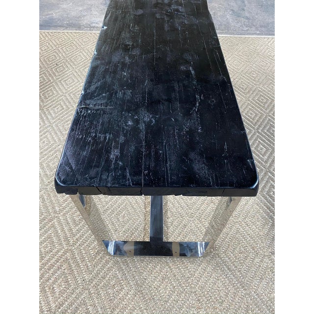 2010s Timothy Oulton Wood & Metal Console For Sale - Image 5 of 12