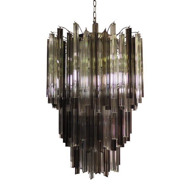 Vintage Italian Glass Chandelier, 1984 For Sale