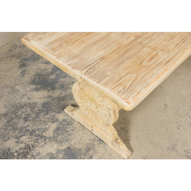 Late 19th Century French Provincial Bleached Pine Monastery Dining Table For Sale - Image 17 of 18