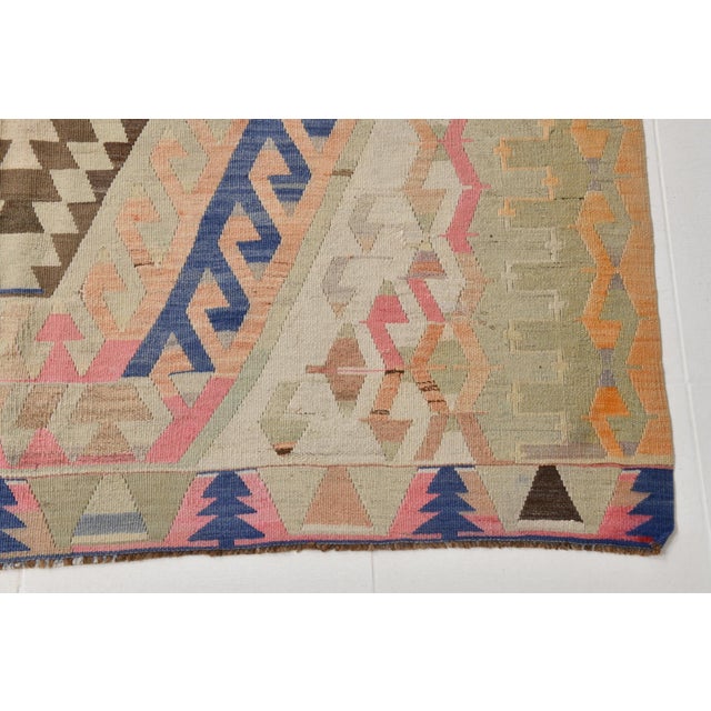 Turkish Wool Kilim Rug, 1960s For Sale - Image 9 of 12