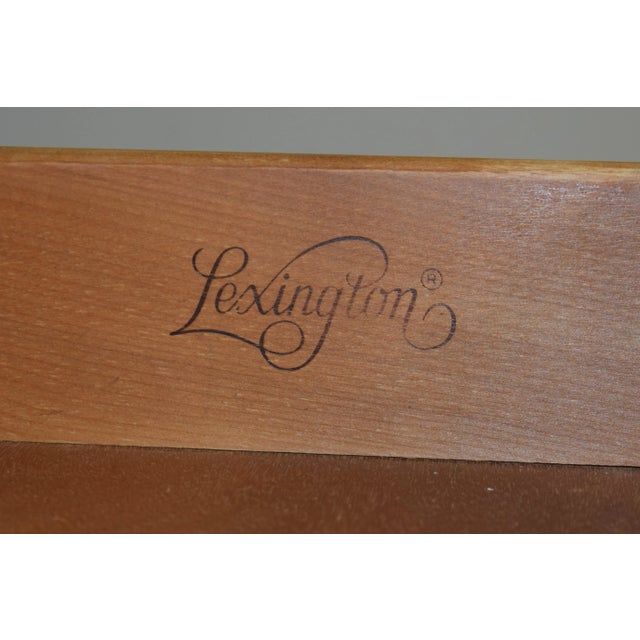 Brown Pair Lexington 3 Drawer Chippendale Oak Nightstands For Sale - Image 8 of 8