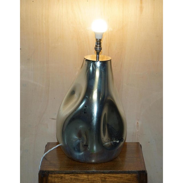 Large Vintage Sculptural Table Lamp in Foxed Mirrored Glass For Sale - Image 12 of 18