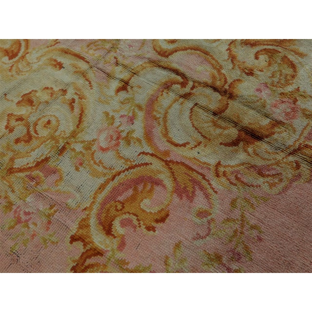 Boho Chic Vintage European Savonarie Rug - 17' x 17' For Sale - Image 3 of 12