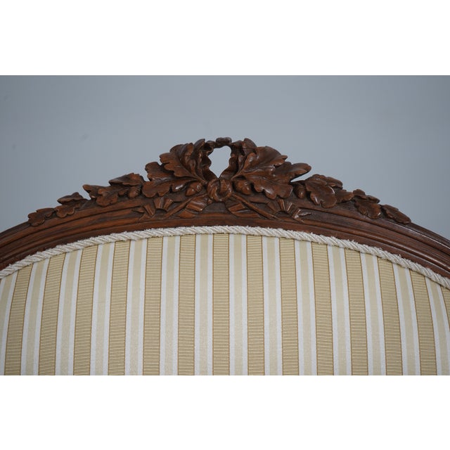 1930s Vintage French Louis XVI Carved Walnut Parlor Chairs For Sale - Image 5 of 18