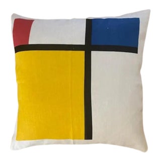 Mondrian Blocks Linen Pillow For Sale