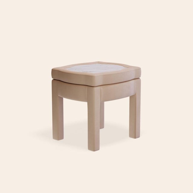 Rose Linen Piero Ottoman by Ceraudo For Sale - Image 8 of 8