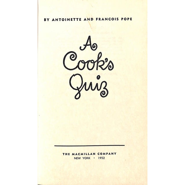 Traditional "A Cook's Quiz" 1952 Pope, Antoinette & Francois For Sale - Image 3 of 10