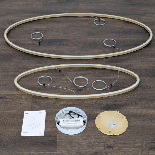 This is a Nemo Lighting Ellisse Double suspension light, designed by Federico Palazzari. The set includes two oval LED...