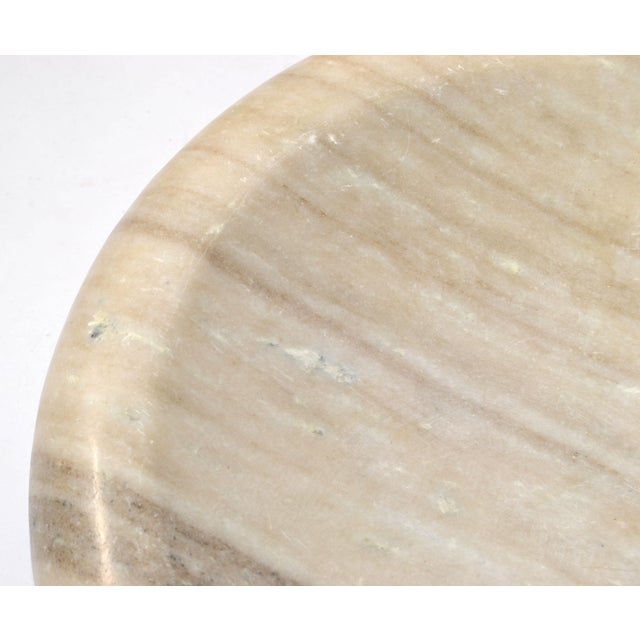 Mid-Century Modern Round Tan Beige Carrara Marble Bowl Centerpiece Italy For Sale In Miami - Image 6 of 12