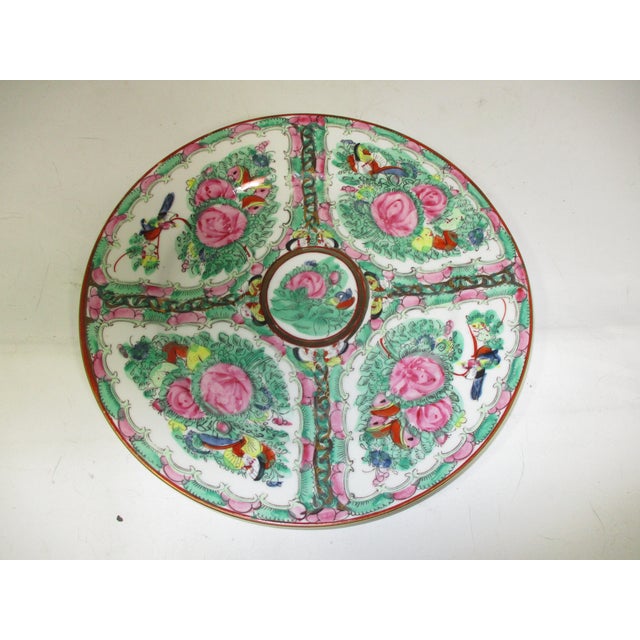 Mid-Century Modern Vintage Hand Painted Porcelain Rose Medallion Mid Century Dinnerware, 5 Pc For Sale - Image 3 of 11