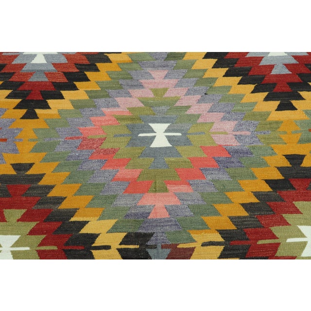 Vintage Turkish Kilim Rug- 6′4″ × 8′11″ For Sale - Image 6 of 13