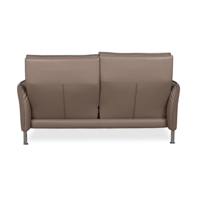 Brown Taupe Leather Porto Three-Seater and Two-Seater Sofas with Manual Function from Erpo, Set of 2 For Sale - Image 17 of 18
