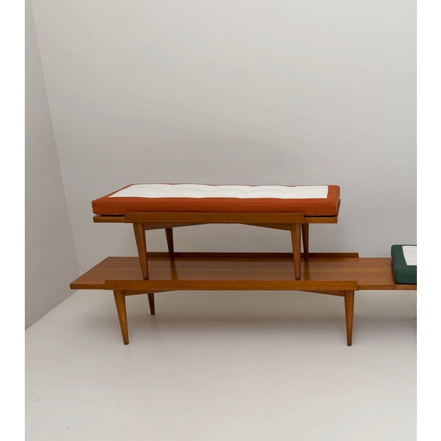 Mid-Century Bench with Seating Pad, 1950s For Sale - Image 4 of 6