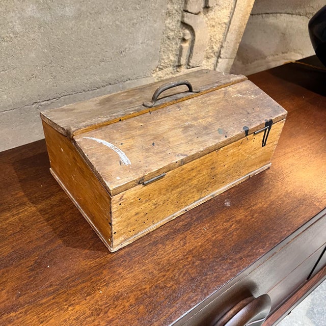 Antique Hammacher Schlemmer & Co Ny Toolbox Solid Oak For Sale - Image 9 of 12