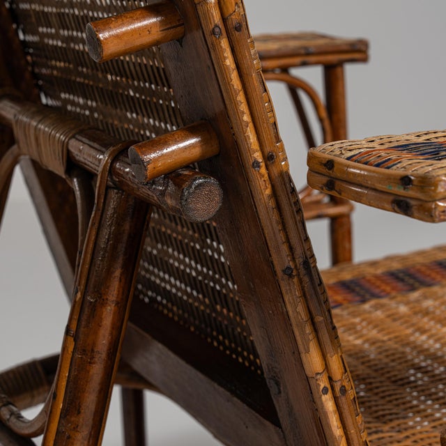 19th Century Tan Bamboo Lounge Chairs For Sale - Image 9 of 18