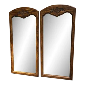 Set of Two 1970s Solid Wood Mirrors
