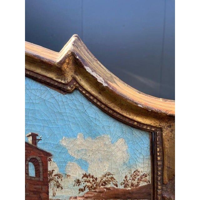 Wood Venetian School Artist, Landscape Composition, 18th Century, Oil Painting on Canvas, Framed For Sale - Image 7 of 17