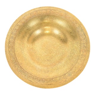 Tiffany Studios New York Bronze Doré Plate or Shallow Bowl With Greek Key Design For Sale