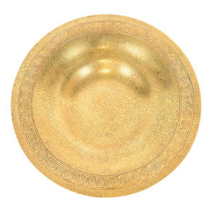 Tiffany Studios New York Bronze Doré Plate or Shallow Bowl With Greek Key Design