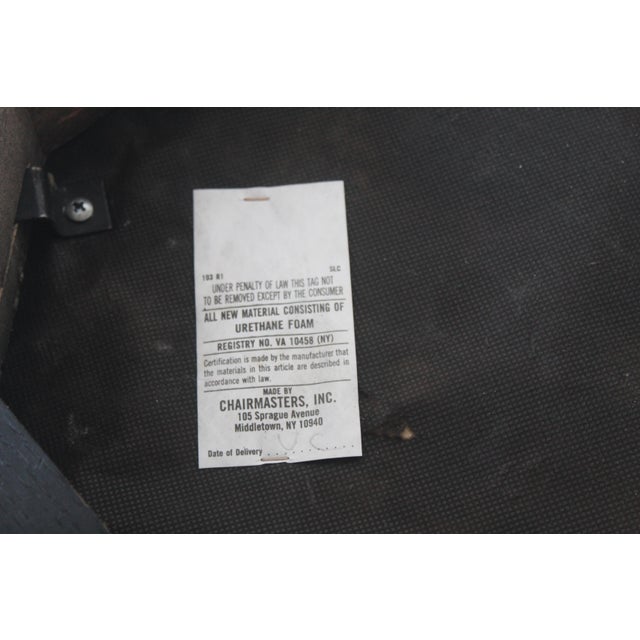 Chairmaster of Ny Black on Black Padded Seat Cabriole Leg Stool Vintage Late 20th Century For Sale - Image 15 of 15