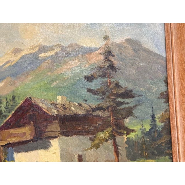 J. K. Mountain Village Oil Painting, Framed For Sale - Image 10 of 12