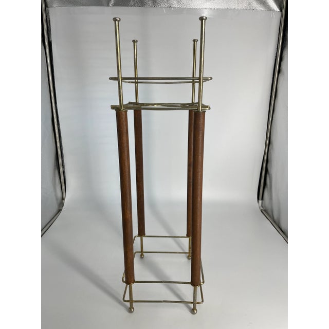 Art Deco Art Deco Brass and Wood Plant Stand For Sale - Image 3 of 7