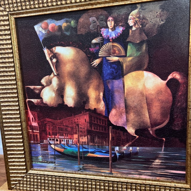 Figurative 20 Th Century Oil on Board Surrealistic Image by Spanish Artist Josep Baques Signed Framed For Sale - Image 3 of 10
