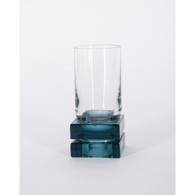 Vintage Italian Blue Crystal Glasses, 1970s, Set of 11 For Sale - Image 3 of 10
