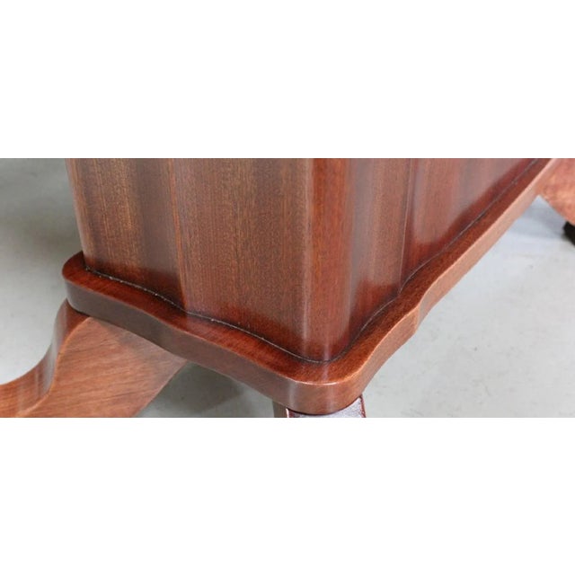 Vintage Rectangular Solid Mahogany and Veneer Dining Table For Sale - Image 9 of 18
