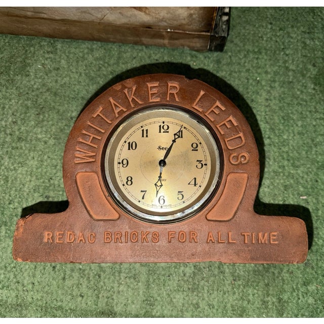 Antique English Advertising Desk or Mantel Clock - Whitaker Leeds Bricks For Sale - Image 12 of 12