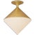 Sarnen Small Flush Mount in Gild with White Glass Designer: AERIN Canopy: 6" Round Mounting: Flush Shade Detail: White...
