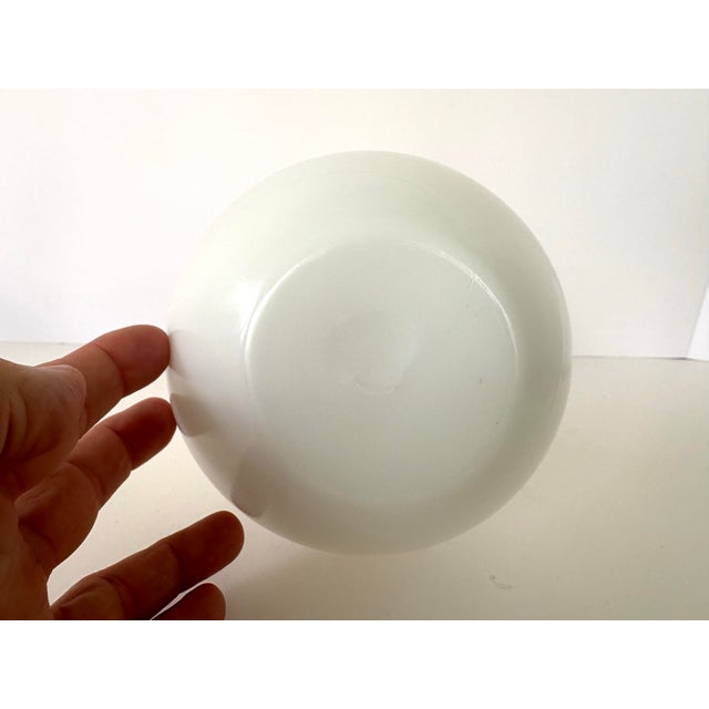 1960s Mid-Century Milk Glass Bath Oil Bottle With Stopper 11.25” For Sale - Image 5 of 5