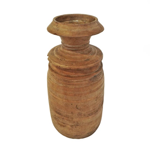 Wood Rustic India Vintage Wood Pot For Sale - Image 7 of 7