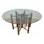 Vintage Bamboo and Leather With Glass Top Hexagonal Dining Table Styled After McGuire For Sale